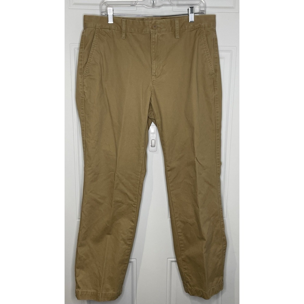Sonoma Goods For Life Mens 34x30 Flexwear Khaki Flat Front Chino Pants Straight